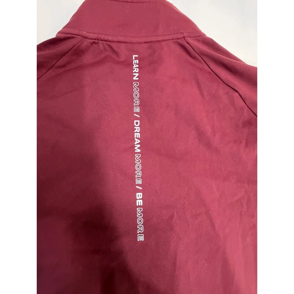 Alphalete Mens XL Maroon Full Zip Performance Track Jacket Mock Neck Burgundy